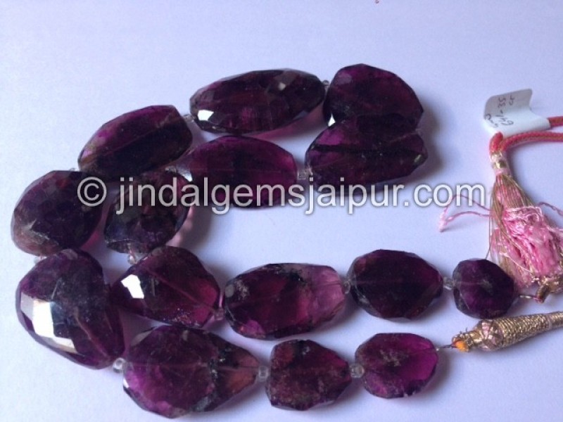 Moss Pink Tourmaline Far Faceted Nuggets Shape Beads